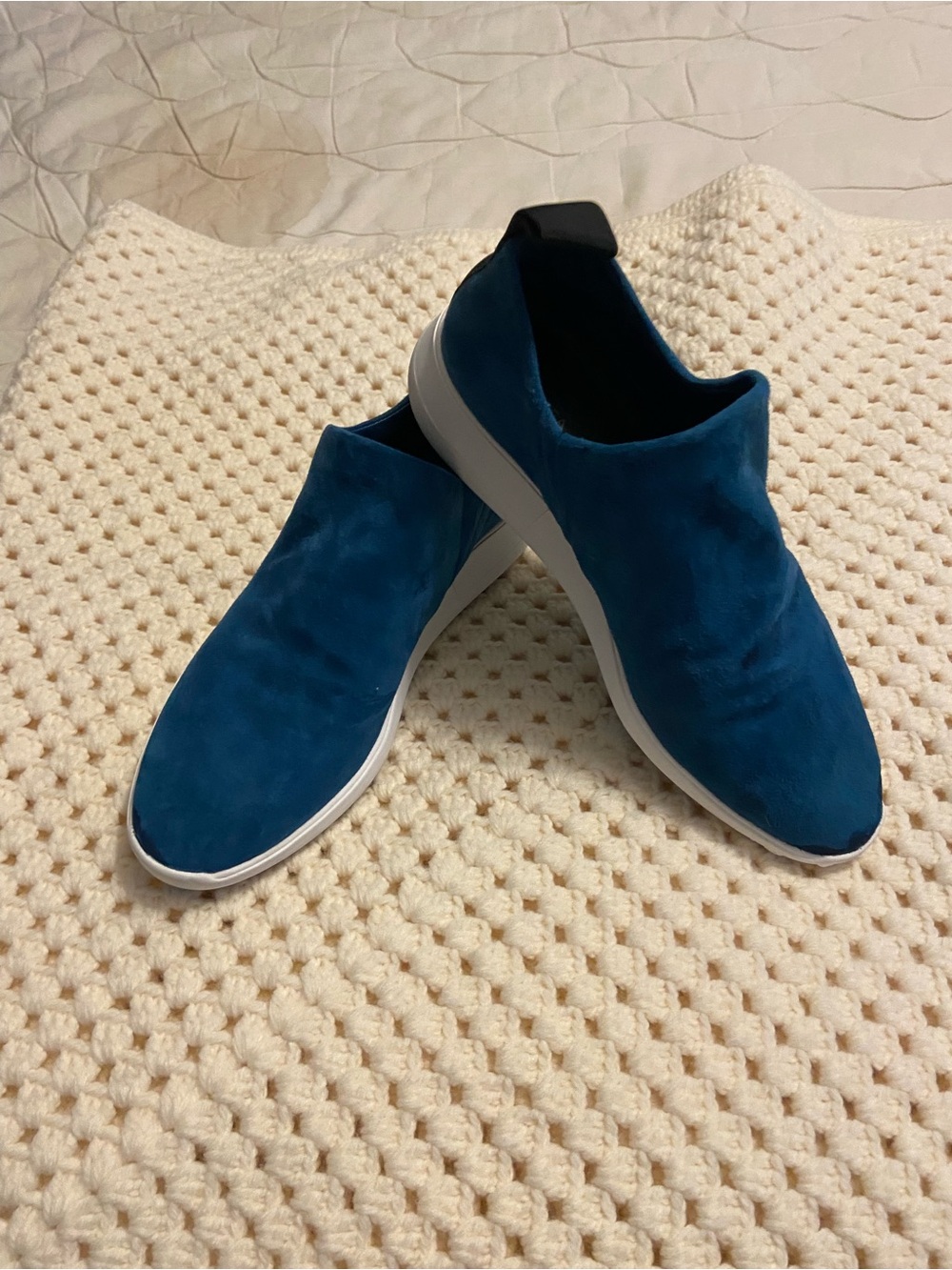 Via Spiga Teal Slip-On Suede Sneakers
